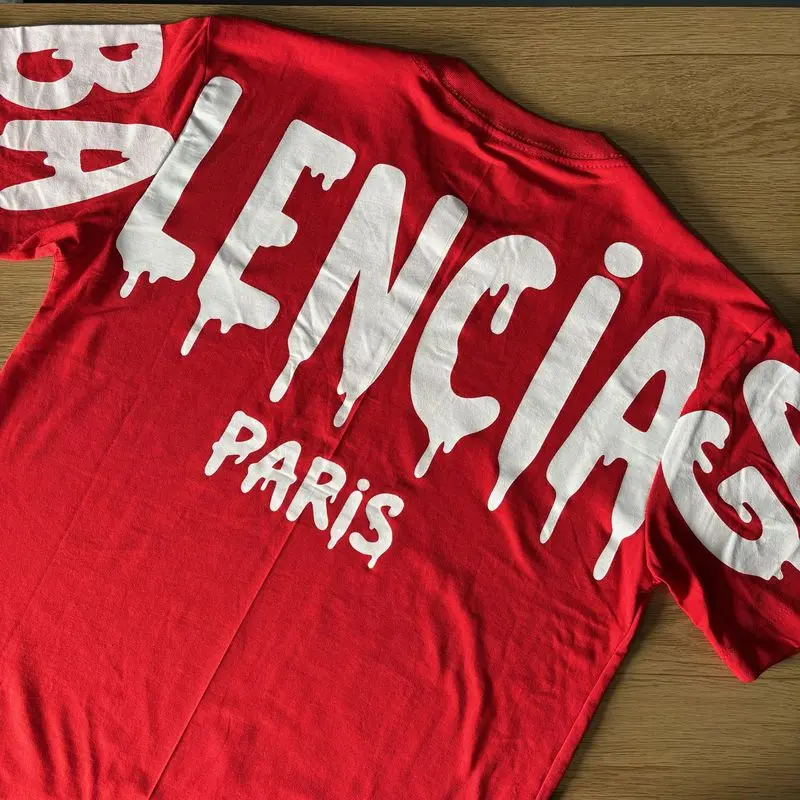 Camiseta Balenciaga Paris Letreiro Vermelha - Verso